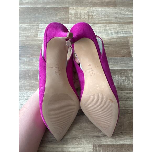 NWT Women's Ann Taylor Kerry Suede Slingback Pump in Rose Violet size 9 Glam - Picture 5 of 6